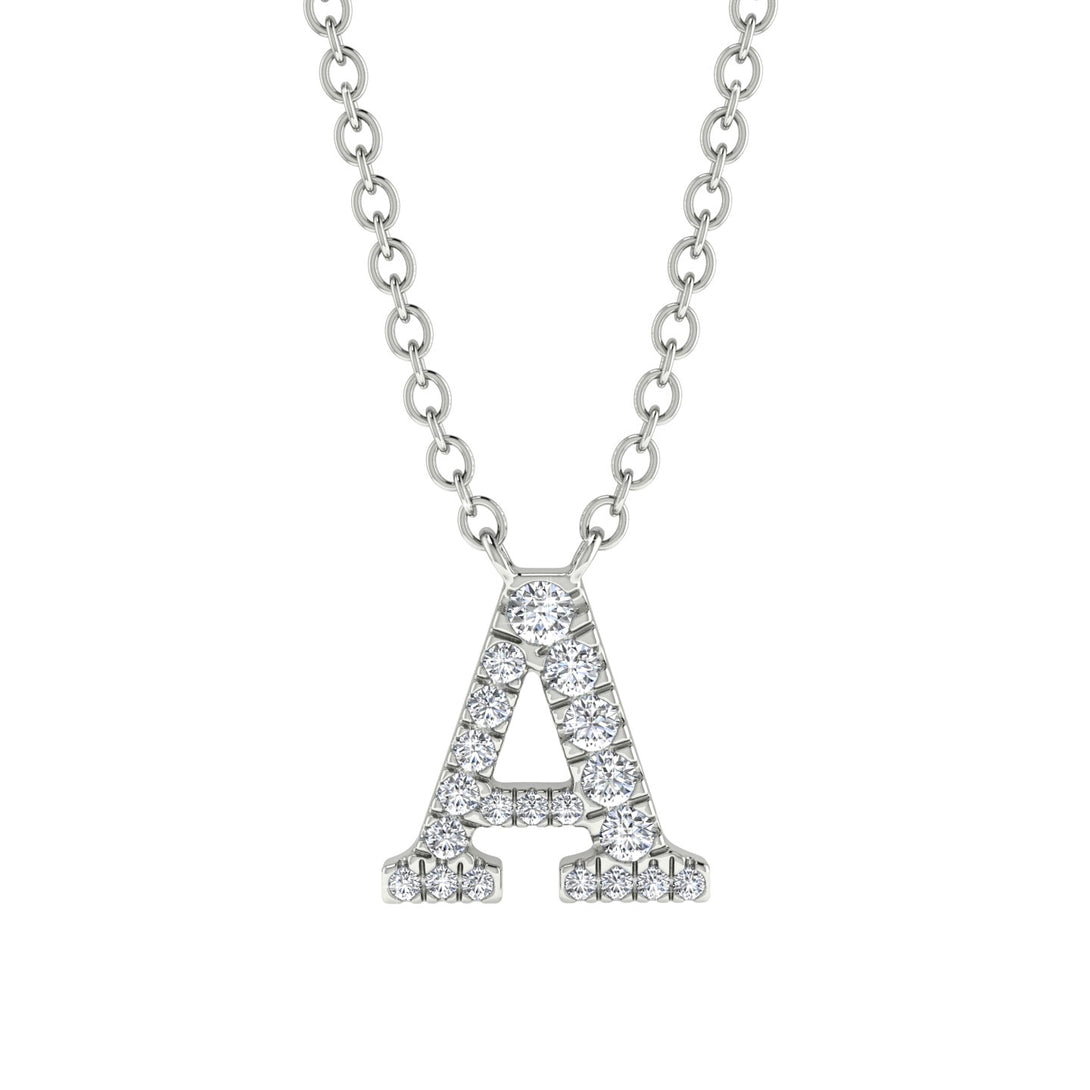 Diamond Gold Initial Necklace - A