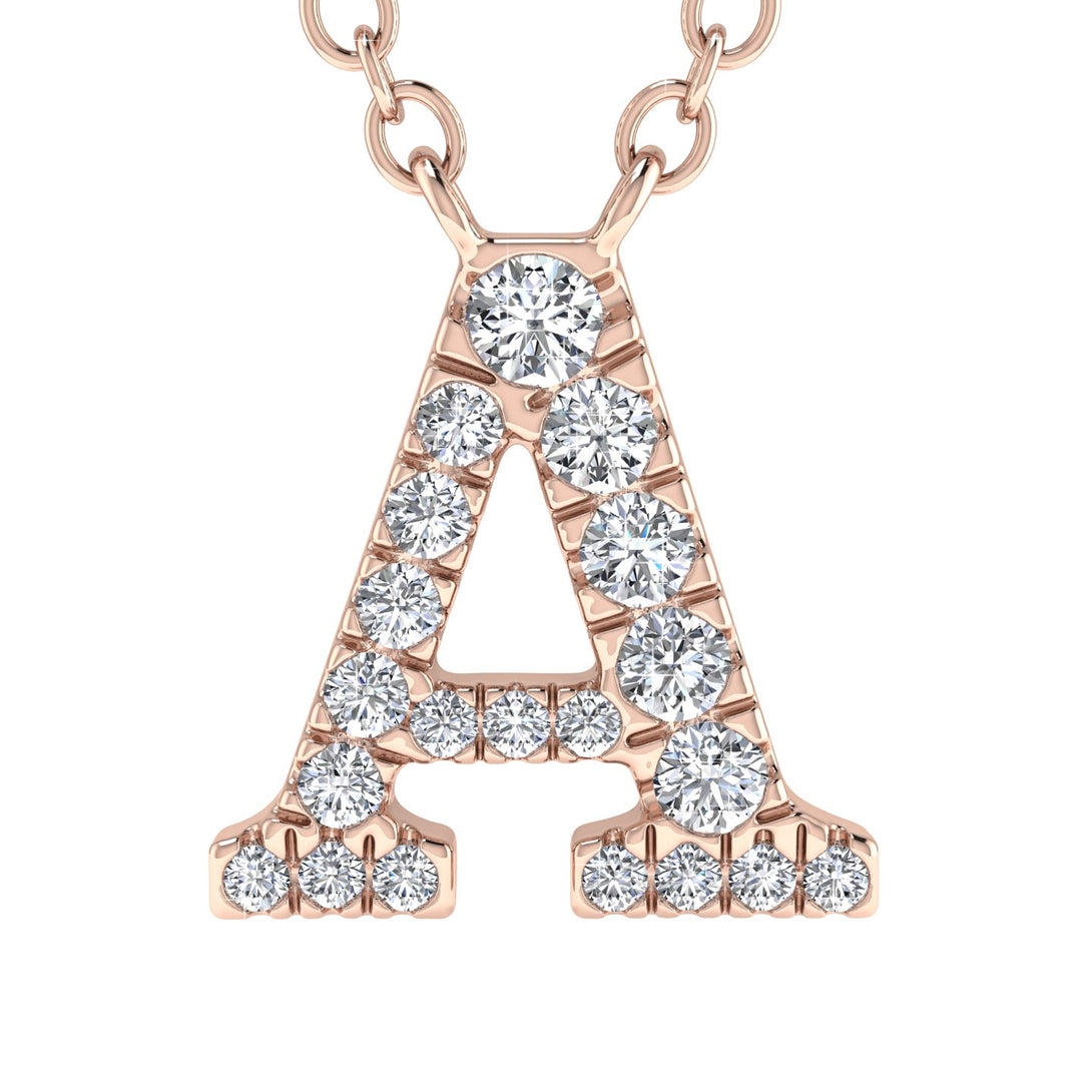 Diamond Gold Initial Necklace - A