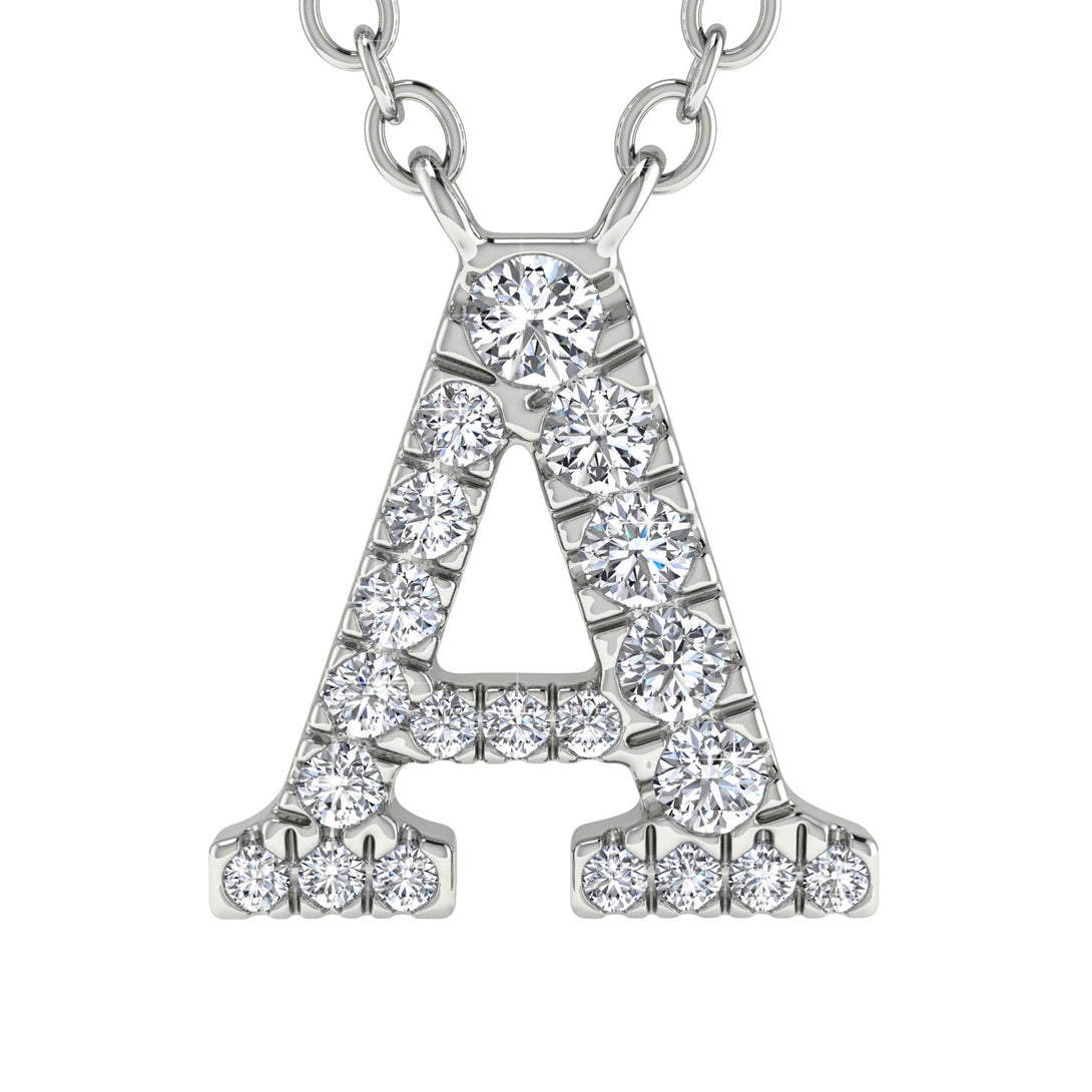 Diamond Gold Initial Necklace - A