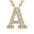 Diamond Gold Initial Necklace - A
