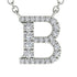 Diamond Gold Initial Necklace - B