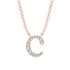 Diamond Gold Initial Necklace - C