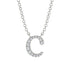 Diamond Gold Initial Necklace - C