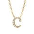 Diamond Gold Initial Necklace - C