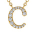 Diamond Gold Initial Necklace - C