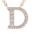 Diamond Gold Initial Necklace - D