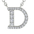 Diamond Gold Initial Necklace - D