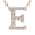 Diamond Gold Initial Necklace - E