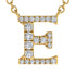Diamond Gold Initial Necklace - E