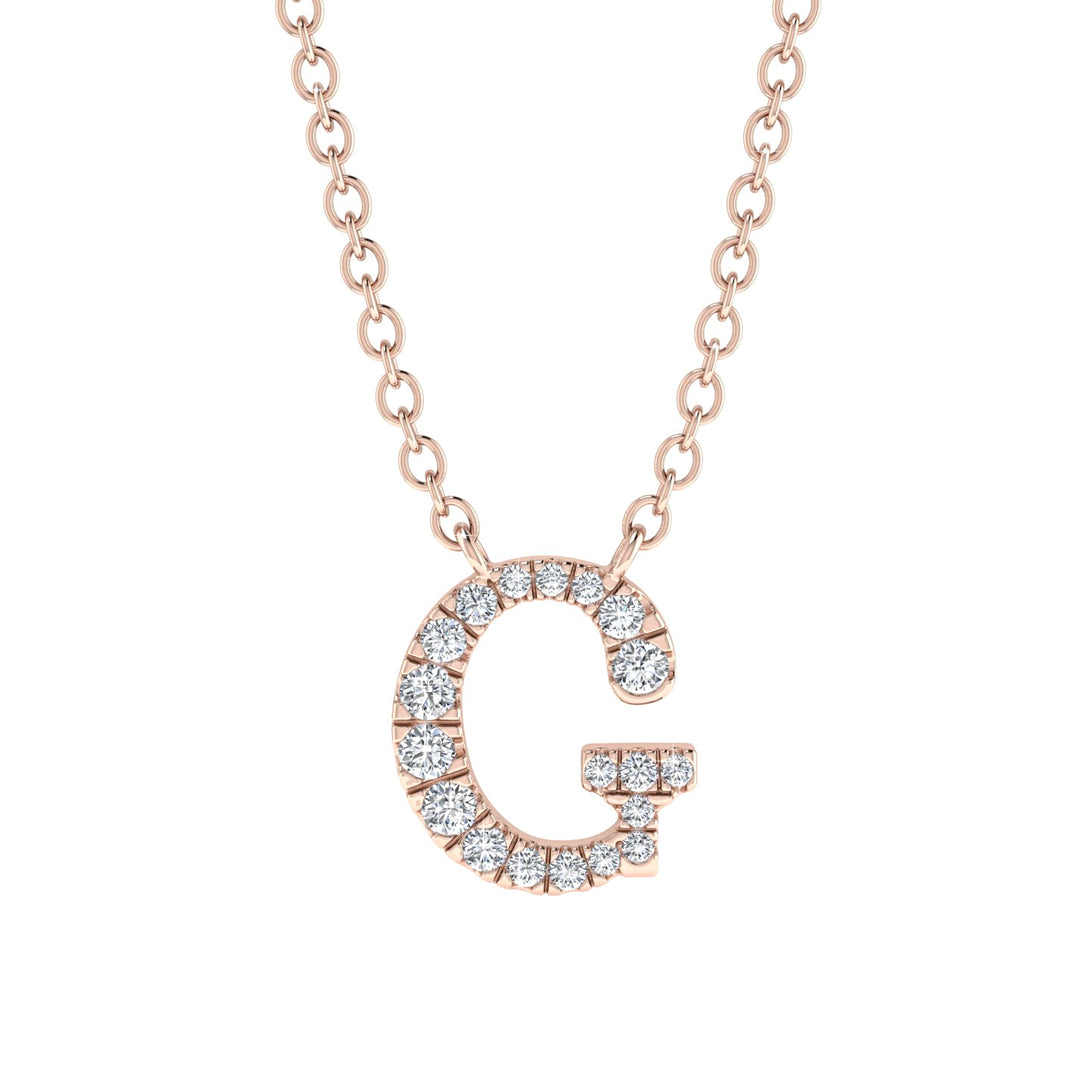 Diamond Gold Initial Necklace - G