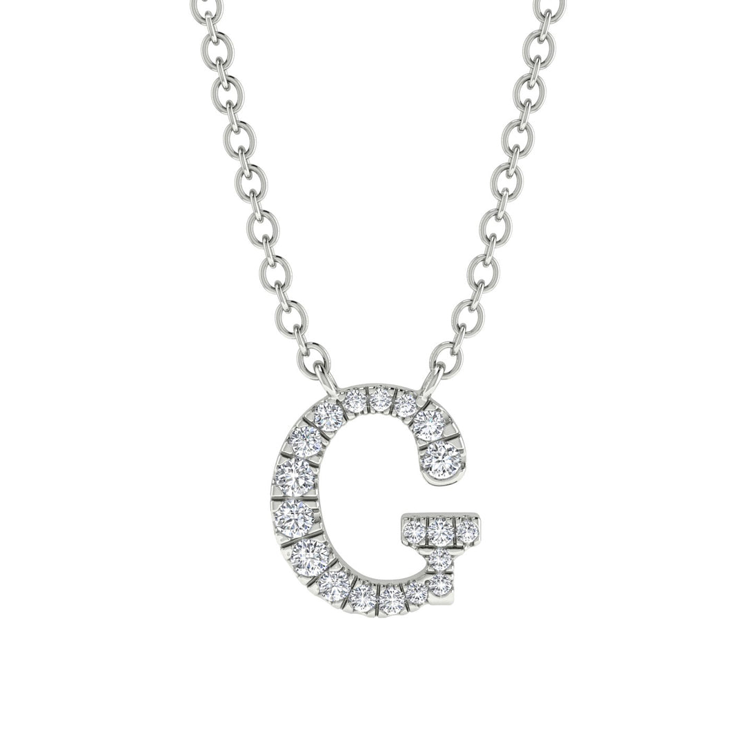 Diamond Gold Initial Necklace - G