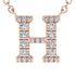 Diamond Gold Initial Necklace - H