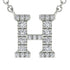 Diamond Gold Initial Necklace - H