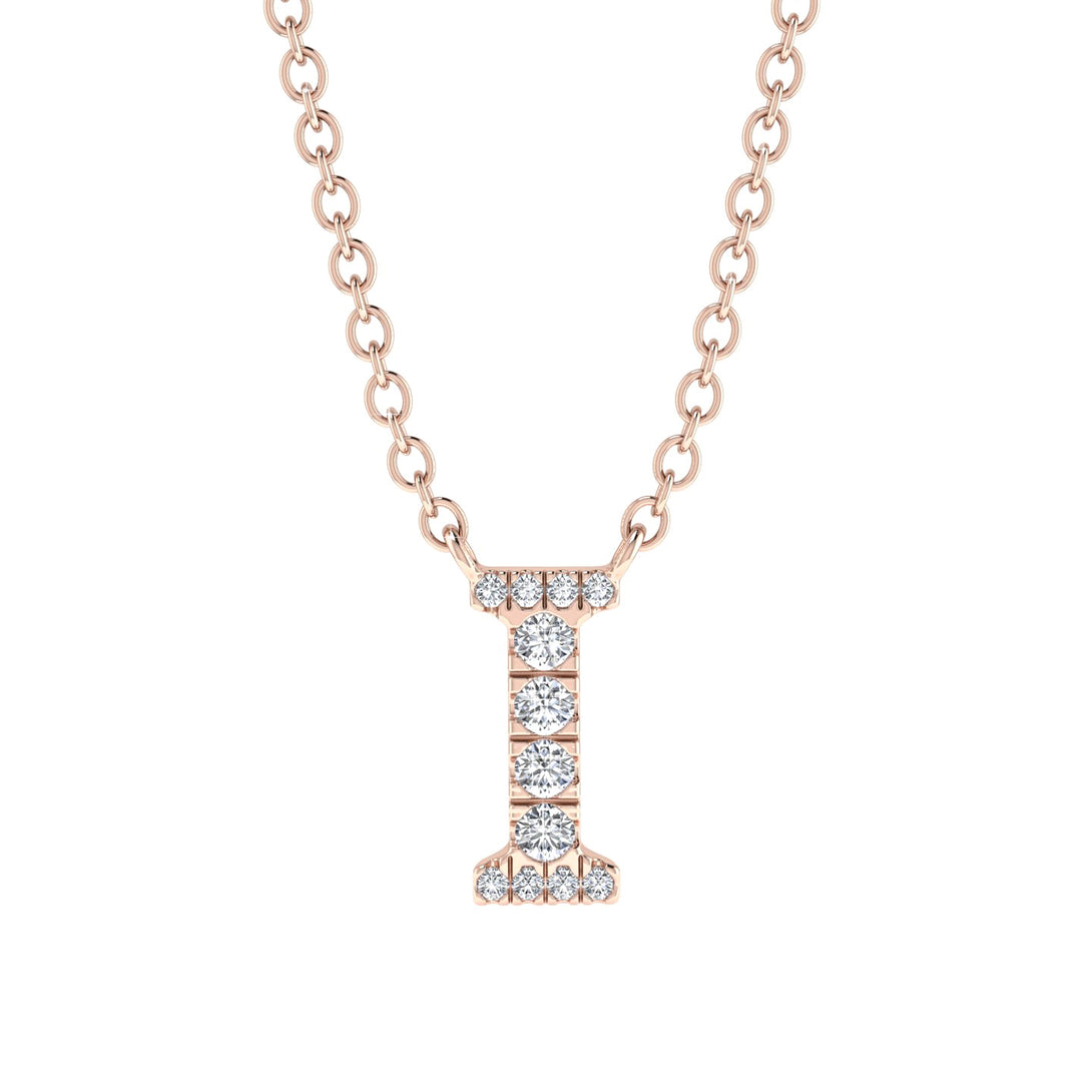 Diamond Gold Initial Necklace - I