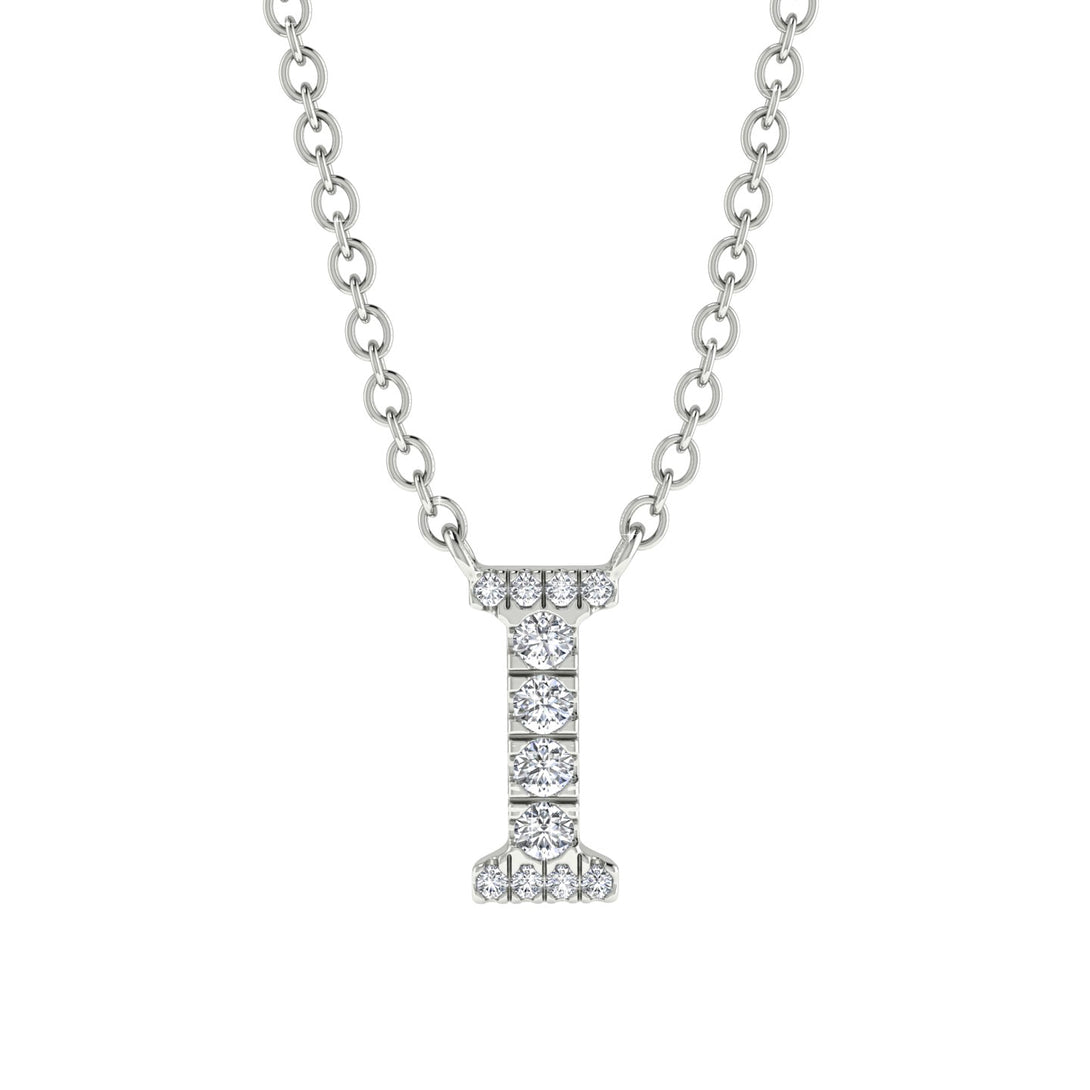 Diamond Gold Initial Necklace - I