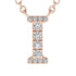 Diamond Gold Initial Necklace - I