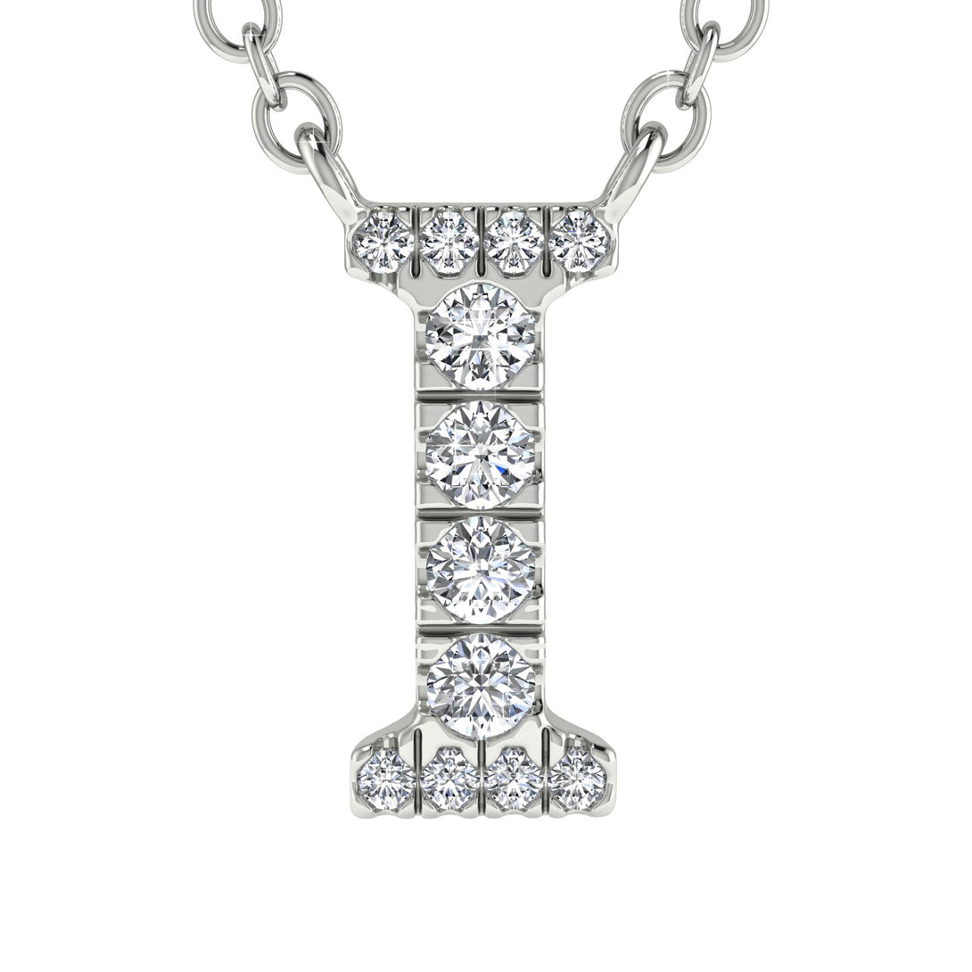 Diamond Gold Initial Necklace - I