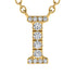 Diamond Gold Initial Necklace - I