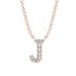 Diamond Gold Initial Necklace - J