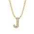 Diamond Gold Initial Necklace - J