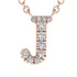 Diamond Gold Initial Necklace - J