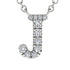 Diamond Gold Initial Necklace - J