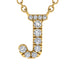 Diamond Gold Initial Necklace - J