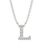 Diamond Gold Initial Necklace - L