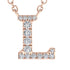 Diamond Gold Initial Necklace - L