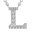 Diamond Gold Initial Necklace - L