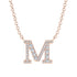 Diamond Gold Initial Necklace - M