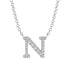 Diamond Gold Initial Necklace - N
