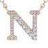 Diamond Gold Initial Necklace - N