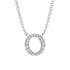 Diamond Gold Initial Necklace - O