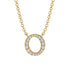 Diamond Gold Initial Necklace - O