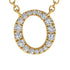 Diamond Gold Initial Necklace - O