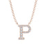 Diamond Gold Initial Necklace - P