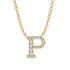 Diamond Gold Initial Necklace - P