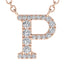 Diamond Gold Initial Necklace - P
