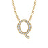 Diamond Gold Initial Necklace - Q