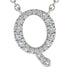 Diamond Gold Initial Necklace - Q