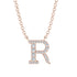 Diamond Gold Initial Necklace - R