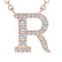 Diamond Gold Initial Necklace - R