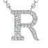Diamond Gold Initial Necklace - R