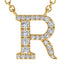 Diamond Gold Initial Necklace - R