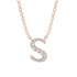 Diamond Gold Initial Necklace - S