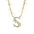 Diamond Gold Initial Necklace - S