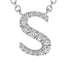 Diamond Gold Initial Necklace - S