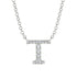 Diamond Gold Initial Necklace - T