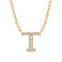 Diamond Gold Initial Necklace - T